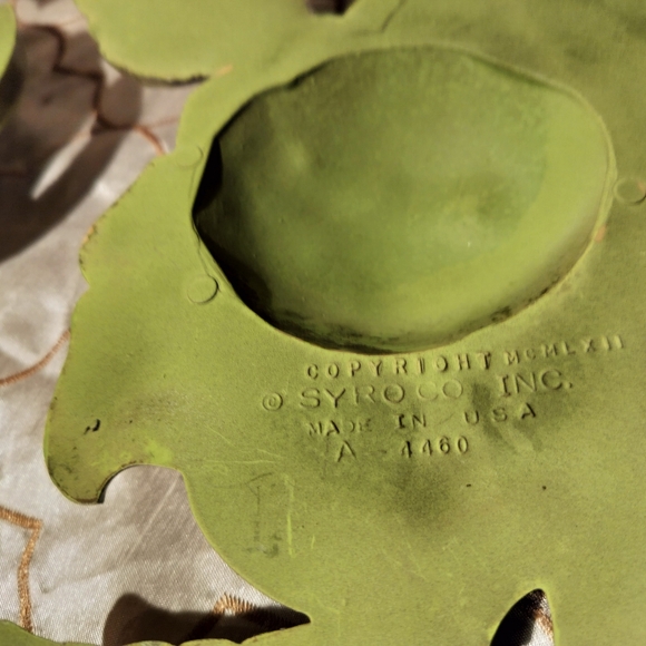 Rare Pair Vintage 1962 Syroco Flower Wall Hanging Plaque A-4460 & B-4460 Floral - Picture 7 of 10